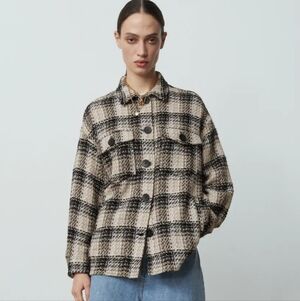 Zara Tweed Shirt Jacket